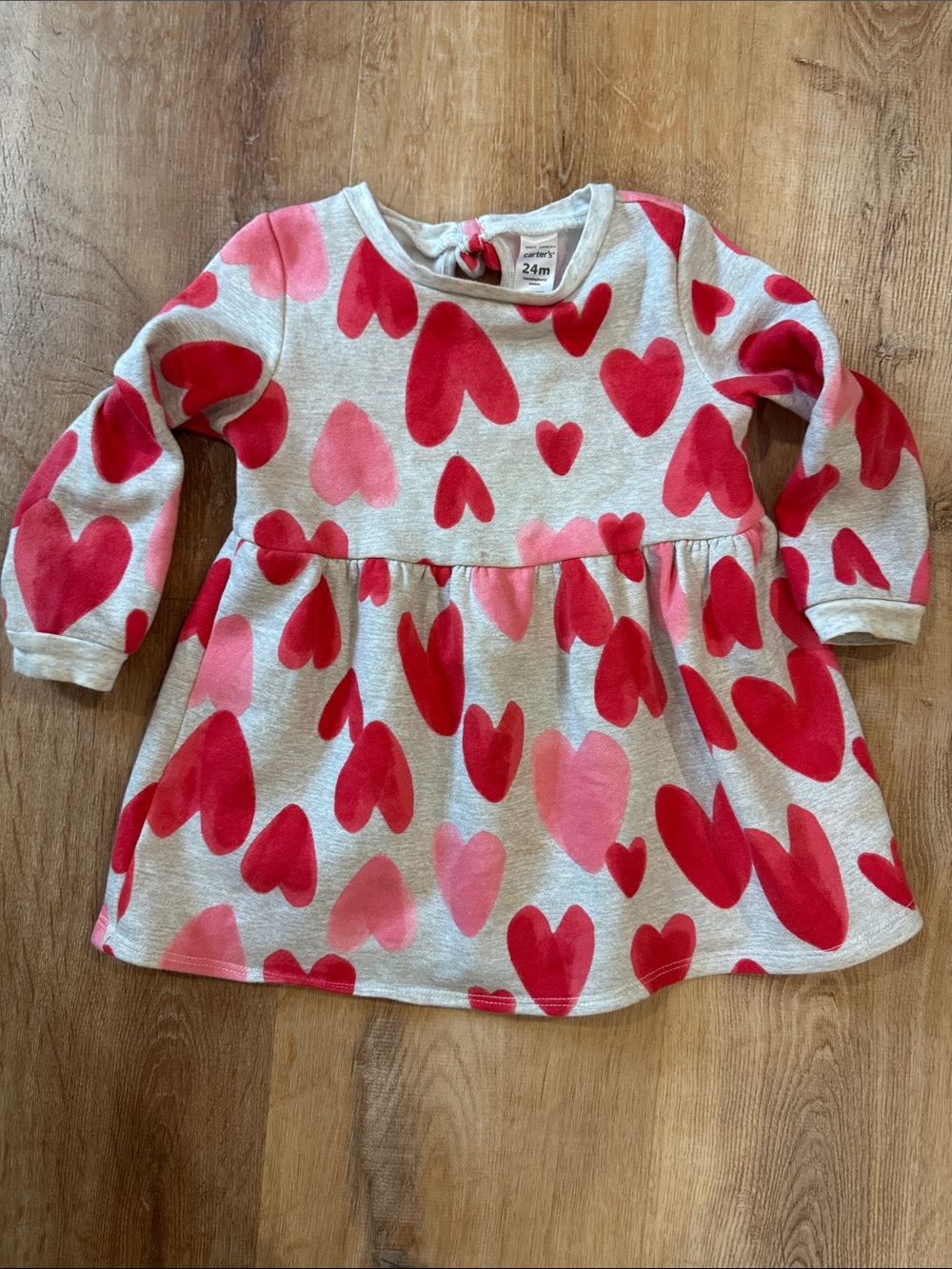 Carter's Gray Dress with Pink and Red Hearts